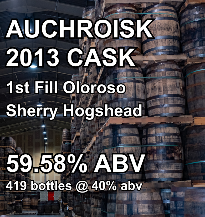 AUCHROISK 13yo CASK : 1st Fill Oloroso Sherry Hogshead (Apr2013) ref.279