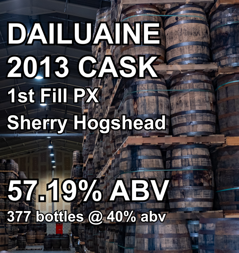 DAILUAINE 12yo CASK : 1st Fill PX Sherry Hogshead (Aug 2013) ref.286