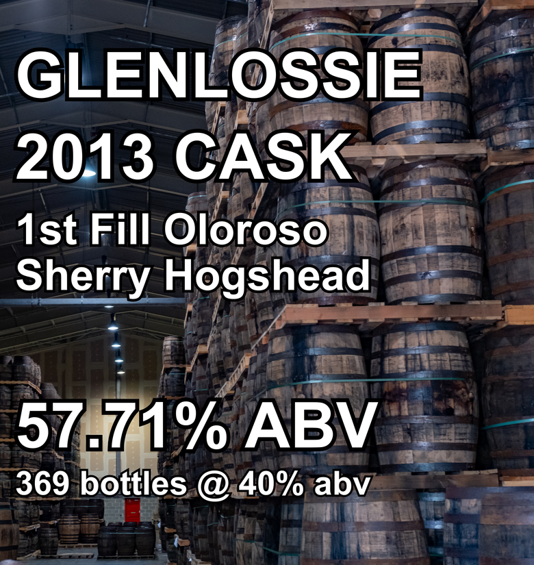 GLENLOSSIE 12yo CASK : 1st Fill Oloroso Sherry Hogshead (July 2013) ref.276