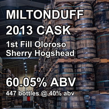 MILTONDUFF 12yo CASK : 1st Fill Oloroso Sherry Hogshead (Oct 2013) ref.548