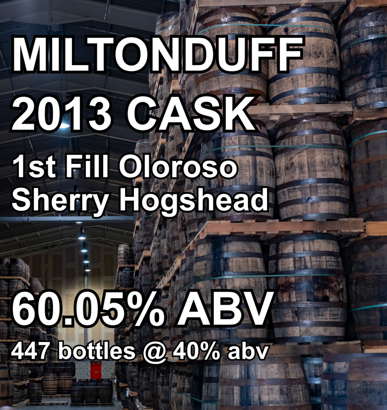 MILTONDUFF 12yo CASK : 1st Fill Oloroso Sherry Hogshead (Oct 2013) ref.548